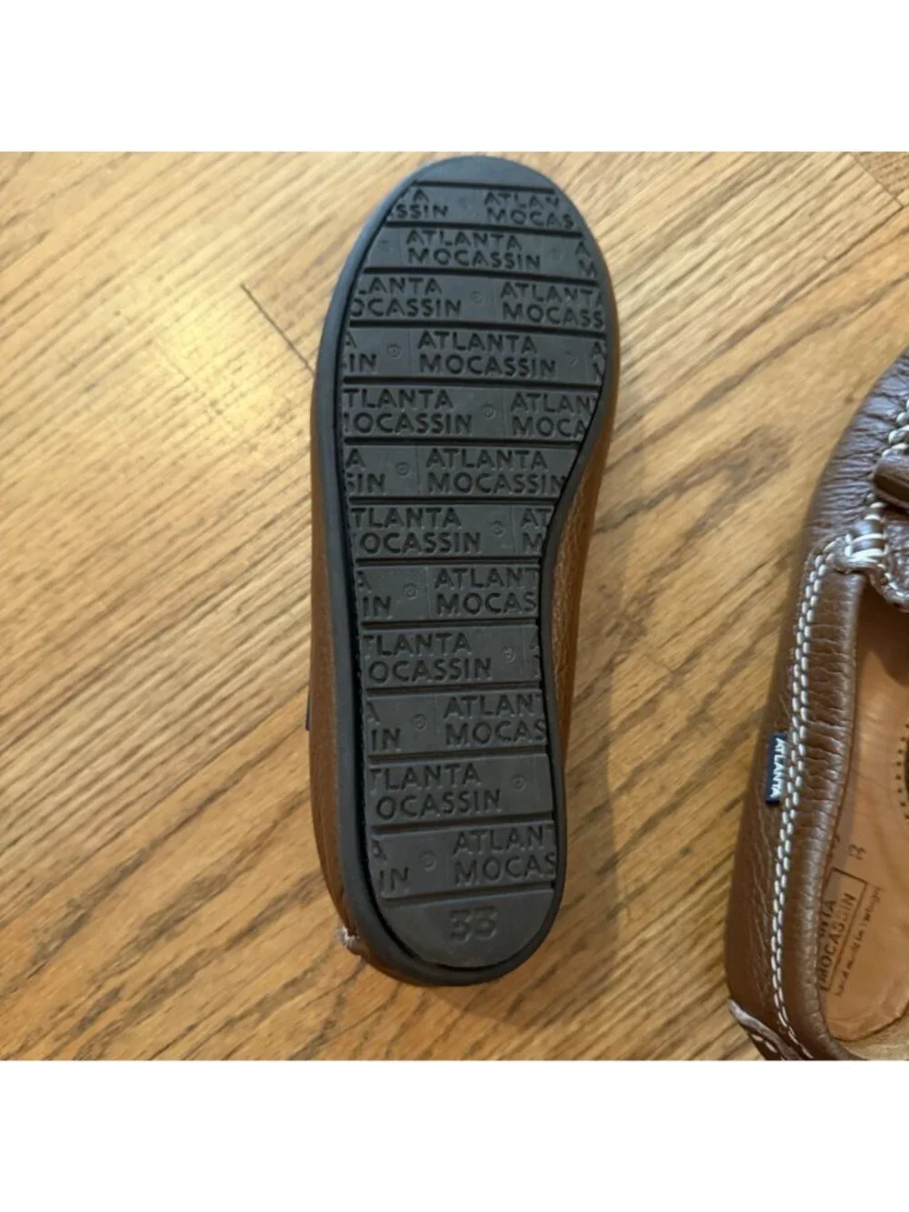 Atlanta Mocassin Boys Leather Loafers Size 33 US 2 Brown